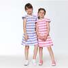 Striped Short Sleeve Dress, Pink And White - Dresses - 2