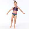 Printed Two-Piece Swimsuit, Black Butterflies And Multicolor Stripes - Two Pieces - 3