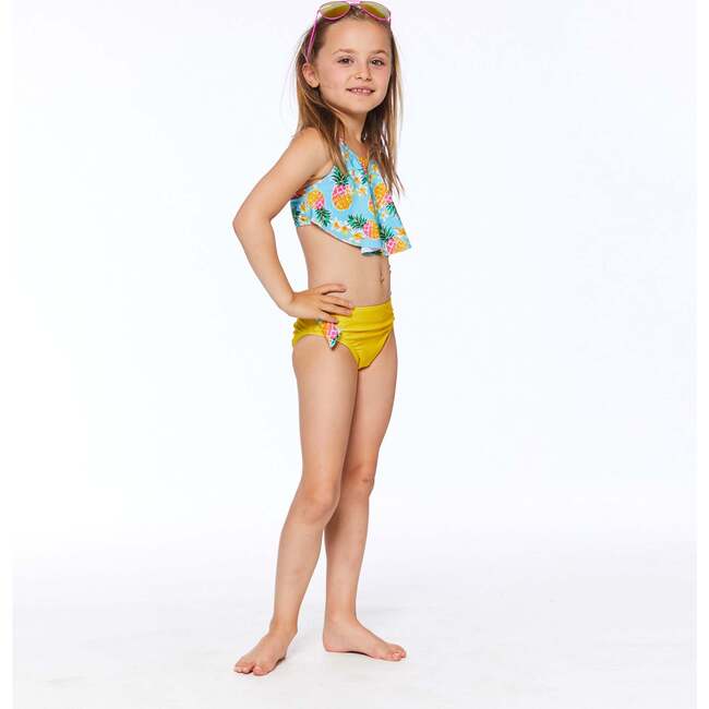 Printed Two-Piece Swimsuit, Blue Pineapple And Yellow - Two Pieces - 3