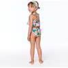 Printed Two-Piece Swimsuit, Light Pink Tropical Flowers - Two Pieces - 4