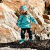 Printed Two-Piece Spring Rain Set, Dusty Blue Mini Flowers And Black Texture - Raincoats - 2