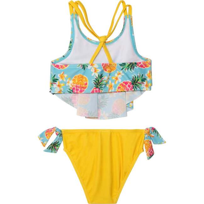 Printed Two-Piece Swimsuit, Blue Pineapple And Yellow - Two Pieces - 4