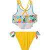 Printed Two-Piece Swimsuit, Blue Pineapple And Yellow - Two Pieces - 4