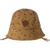 Printed Twill Hat, Golden Brown Dinosaurs - Hats - 1 - thumbnail