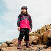 Printed Two-Piece Spring Rain Set, Black Butterflies And Fuchsia Pink - Raincoats - 2