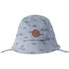 Printed Twill Hat, Dusty Blue Fish - Hats - 1 - thumbnail