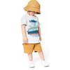 Printed Twill Hat, Golden Brown Dinosaurs - Hats - 3