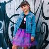 Printed Tulle Skirt, Multicolor Waves - Skirts - 2