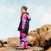 Printed Two-Piece Spring Rain Set, Black Unicorns - Raincoats - 3