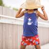 Printed Short With Bow, Red Flowers - Shorts - 2