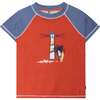 Short Sleeve Rashguard, Red And Blue - Rash Guards - 1 - thumbnail