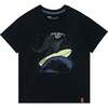 Short Sleeve Graphic Print T-Shirt, Black - T-Shirts - 1 - thumbnail