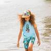 Short Sleeve Rashguard, Turquoise And Brown Pineapple Print - Rash Guards - 2