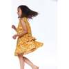 Short Sleeve Layered Dress, Gold - Dresses - 2