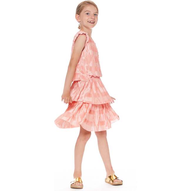 Short Sleeve Layered Dress, Silver Pink - Dresses - 2