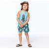 Short Sleeve Rashguard, Turquoise And Brown Pineapple Print - Rash Guards - 3