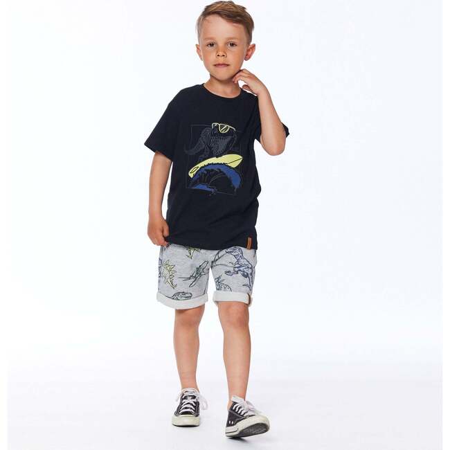 Short Sleeve Graphic Print T-Shirt, Black - T-Shirts - 3