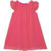 Short Sleeve Dress With Frill, Hot Coral - Dresses - 1 - thumbnail