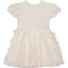 Short Sleeve Dress With Butterfly Applique, White - Dresses - 1 - thumbnail