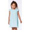 Short Sleeve Dress With Frill, Light Turquoise - Dresses - 2