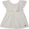 Ruffle Swiss Dot Cotton Blouse, White - Blouses - 1 - thumbnail