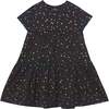 Printed Short Sleeve Dress, Black Foil Triangle - Dresses - 1 - thumbnail