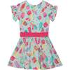 Printed Short Sleeve Dress, Turquoise Popsicle - Dresses - 1 - thumbnail