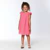 Short Sleeve Dress With Frill, Hot Coral - Dresses - 3