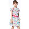 Printed Short Sleeve Dress, Turquoise Popsicle - Dresses - 2