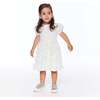 Short Sleeve Dress With Butterfly Applique, White - Dresses - 3