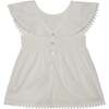 Ruffle Swiss Dot Cotton Blouse, White - Blouses - 3