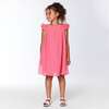 Short Sleeve Dress With Frill, Hot Coral - Dresses - 4