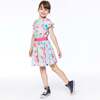 Printed Short Sleeve Dress, Turquoise Popsicle - Dresses - 3