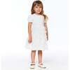 Short Sleeve Dress With Butterfly Applique, White - Dresses - 4