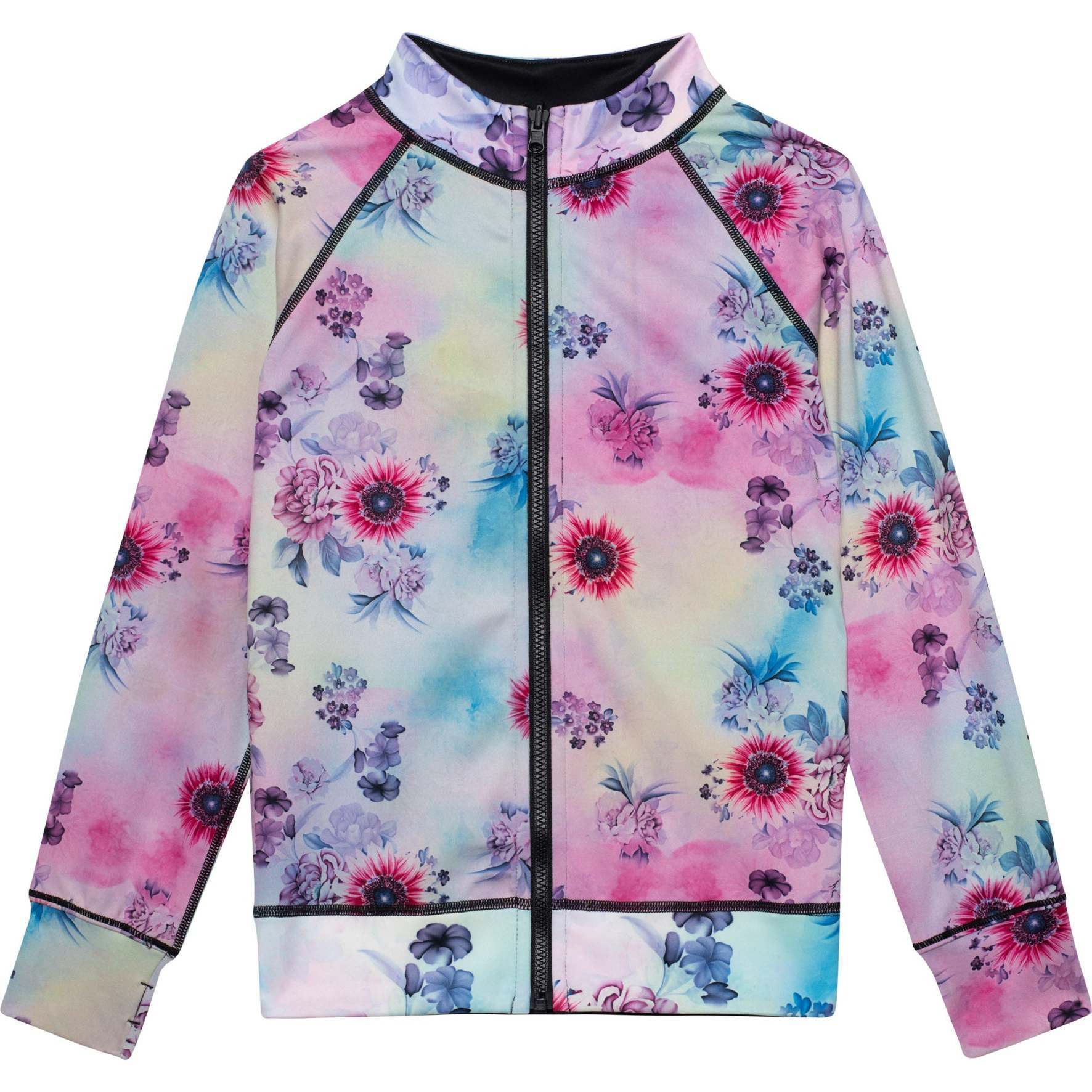 Reversible Jacket, Multicolor Flowers & Black - Jackets - 1