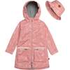Printed Rain Coat And Hat Set, Pink Unicorns - Jackets - 1 - thumbnail