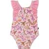 Printed One-Piece Swimsuit, Pink Dragonflies - One Pieces - 1 - thumbnail