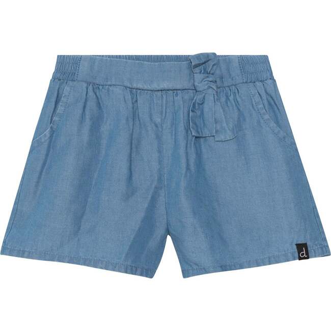 Short With Bow, Blue Chambray