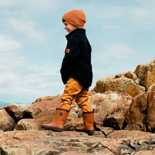 Printed Rain Boots, Brown Forest - Boots - 2
