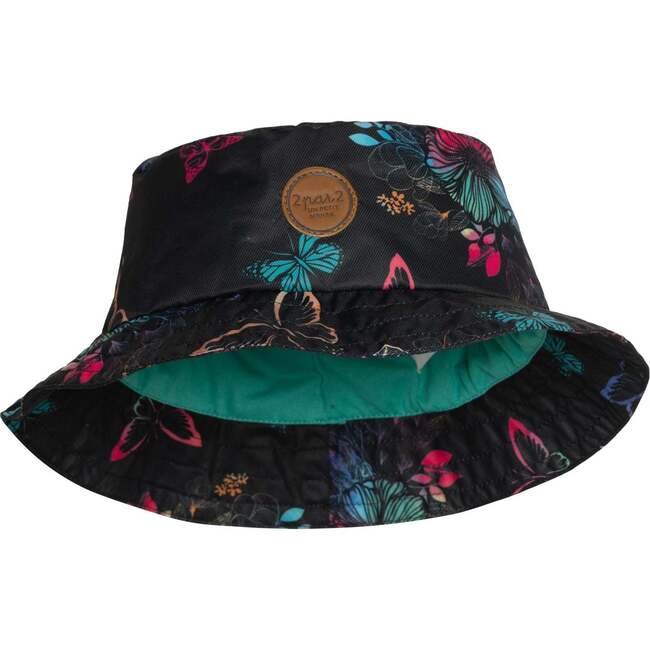 Printed Rain Coat And Hat Set, Black Butterflies - Jackets - 4