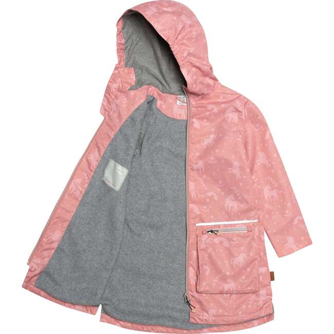 Printed Rain Coat And Hat Set, Pink Unicorns - Jackets - 5