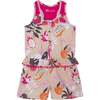 Printed Swiss Dot Jumpsuit With Frill, Beige Jungle - Rompers - 1 - thumbnail