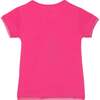 Short Sleeve Tee With Glitter, Graphic Fuchsia Pink - Tees - 3