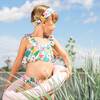 Printed Swimwear Headband, Light Pink Tropical Flowers - Bows - 2