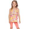 Printed Sleeveless Tunic And Biker Short Set, Coral Fruits - Mixed Apparel Set - 2