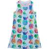 Printed Sleeveless Dress, White Pineapple - Dresses - 1 - thumbnail