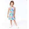 Printed Sleeveless Dress, White Pineapple - Dresses - 2