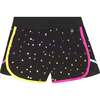 Printed Short With Mesh Insert Foil Triangle, Black - Shorts - 1 - thumbnail