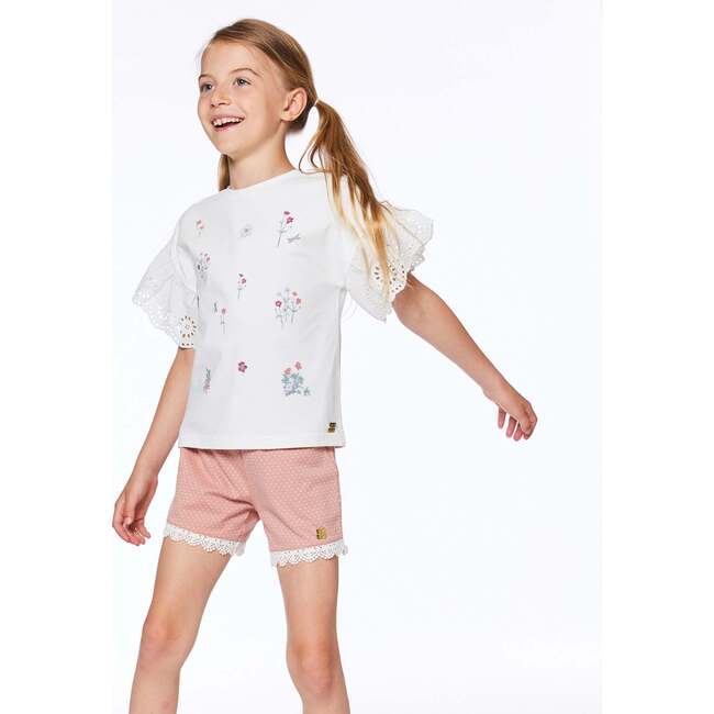 Printed Short With Side Pocket, Dusty Pink Polka Dots - Shorts - 2