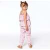 Printed Sleeveless Jumpsuit With Frill, Pink Watercolor Flowers - Rompers - 3